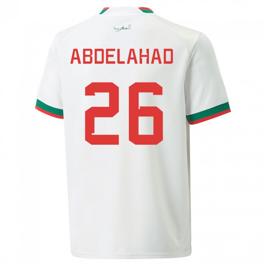 Niño Camiseta Marruecos Imane Abdelahad #26 Blanco 2ª Equipación 22-24 La Camisa México