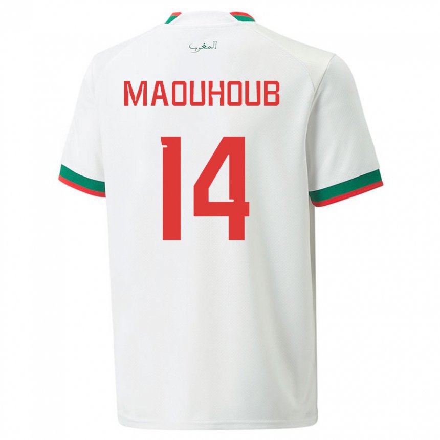 Niño Camiseta Marruecos El Mehdi Maouhoub #14 Blanco 2ª Equipación 22-24 La Camisa México