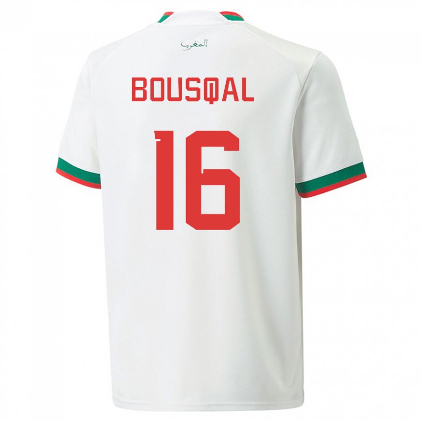 Niño Camiseta Marruecos Hamza Bousqal #16 Blanco 2ª Equipación 22-24 La Camisa México