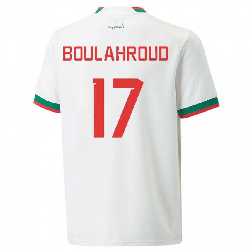 Niño Camiseta Marruecos Charaf Eddine Boulahroud #17 Blanco 2ª Equipación 22-24 La Camisa México