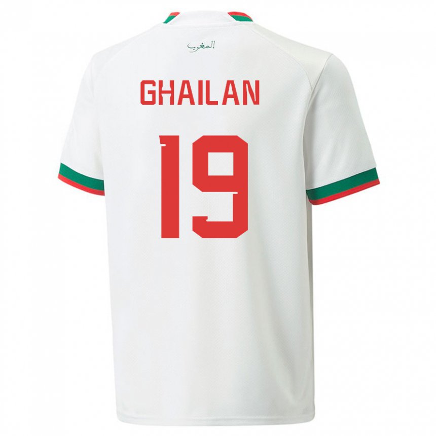 Niño Camiseta Marruecos Zacarias Ghailan #19 Blanco 2ª Equipación 22-24 La Camisa México