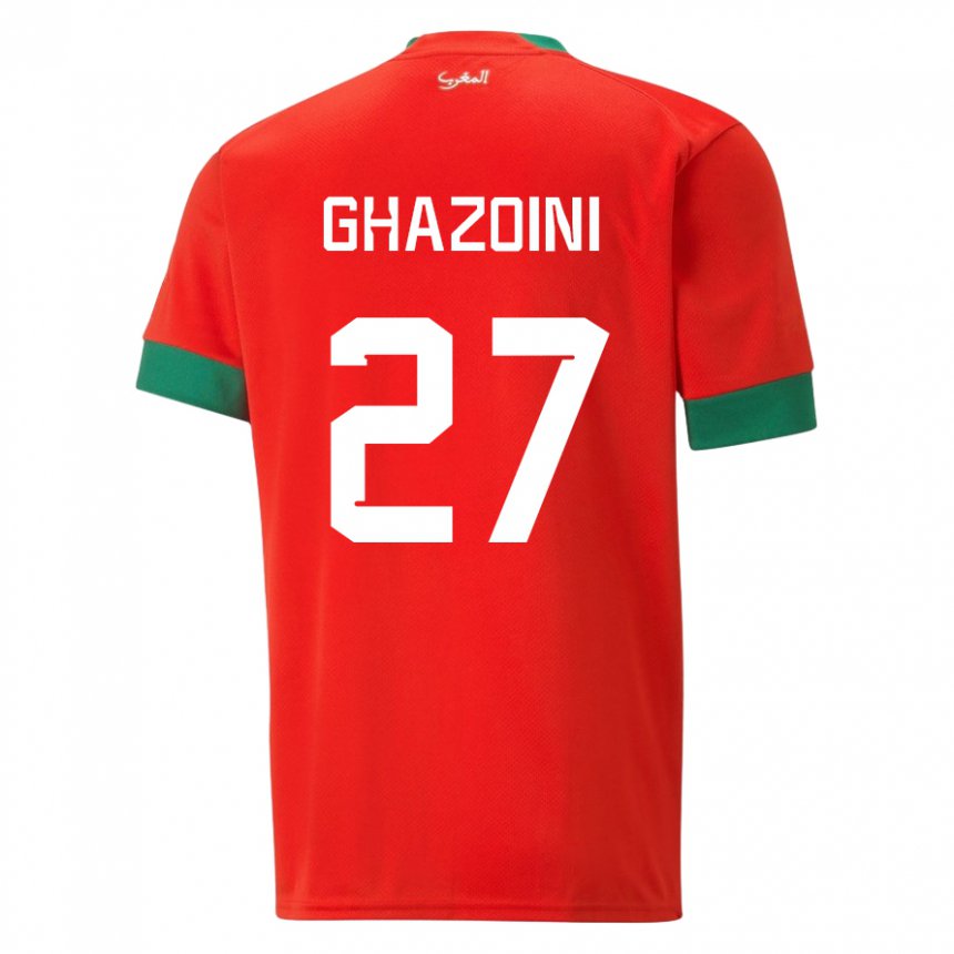Hombre Camiseta Marruecos Amine Ghazoini #27 Rojo 1ª Equipación 22-24 La Camisa México