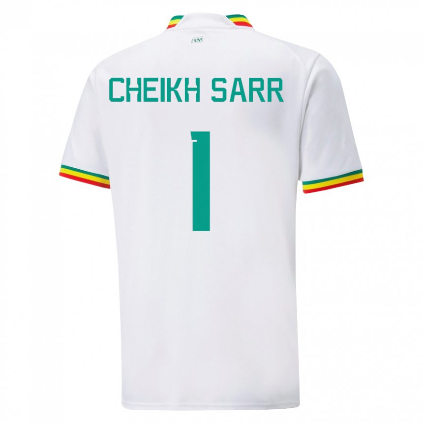 Hombre Camiseta Senegal Cheikh Sarr #1 Blanco 1ª Equipación 22-24 La Camisa México