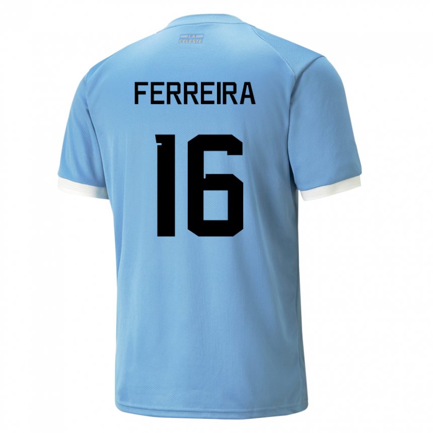 Hombre Camiseta Uruguay Joaquin Ferreira #16 Azul 1ª Equipación 22-24 La Camisa México