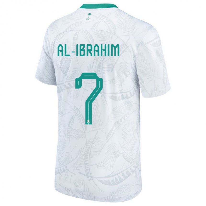 Hombre Camiseta Arabia Saudita Noura Al Ibrahim #7 Blanco 1ª Equipación 22-24 La Camisa México