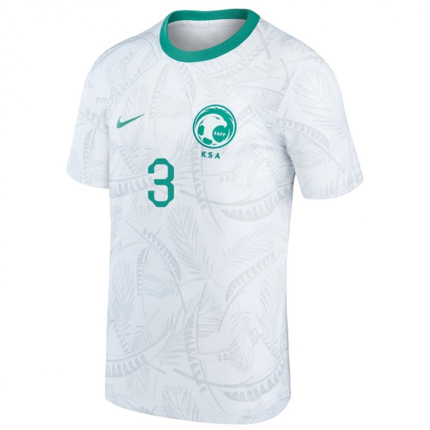 Hombre Camiseta Arabia Saudita Raed Ozaybi #3 Blanco 1ª Equipación 22-24 La Camisa México