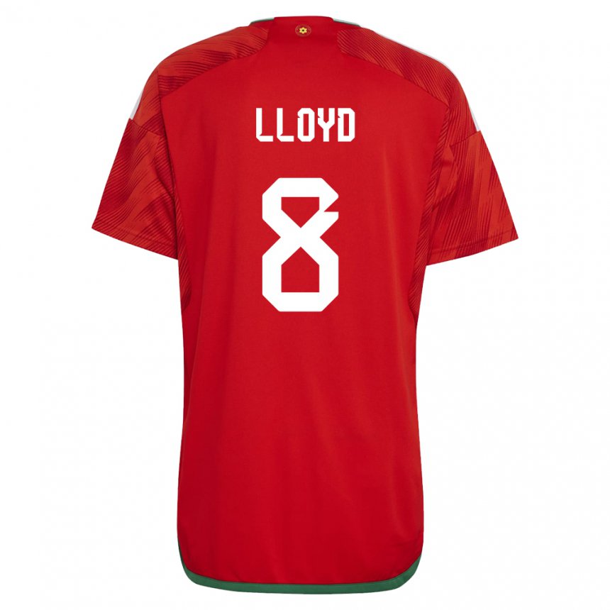 Hombre Camiseta Gales Ben Lloyd #8 Rojo 1ª Equipación 22-24 La Camisa México