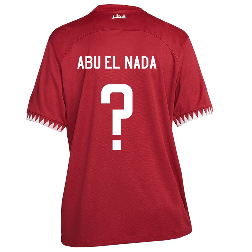 Hombre Camiseta Catar Mahmoud Abu El Nada #0 Granate 1ª Equipación 22-24 La Camisa México