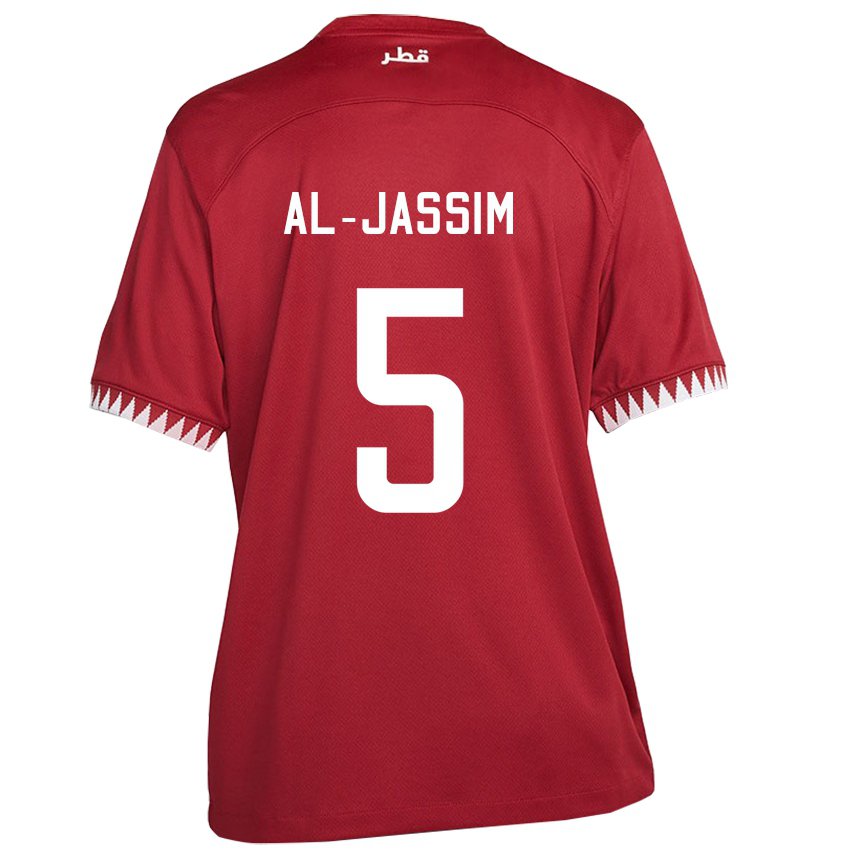 Hombre Camiseta Catar Dana Al Jassim #5 Granate 1ª Equipación 22-24 La Camisa México