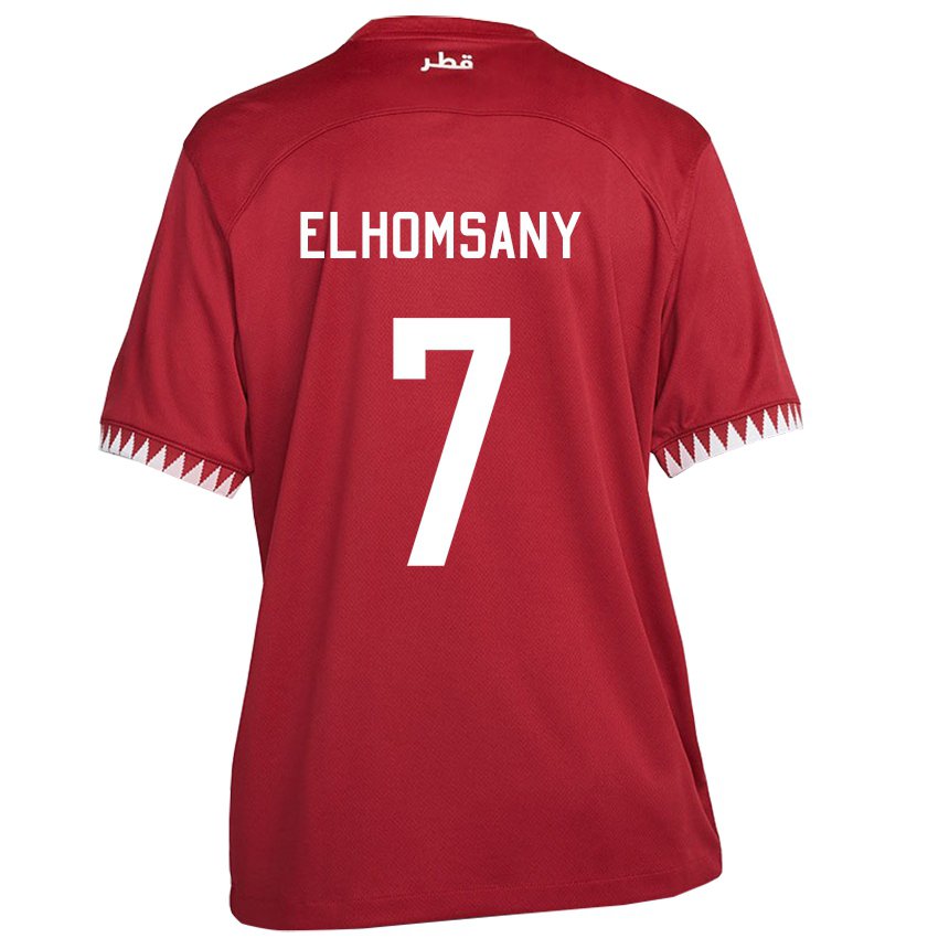 Hombre Camiseta Catar Yasmeen Elhomsany #7 Granate 1ª Equipación 22-24 La Camisa México