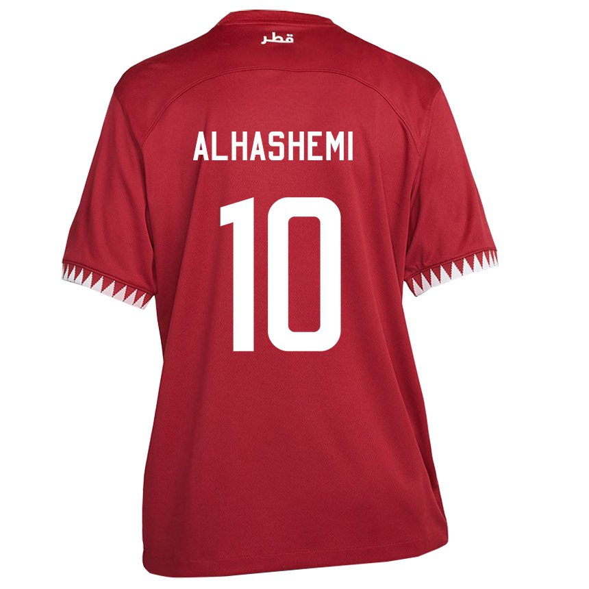Hombre Camiseta Catar Suaad Alhashemi #10 Granate 1ª Equipación 22-24 La Camisa México