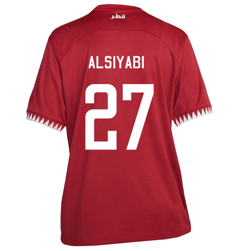 Hombre Camiseta Catar Nasra Alsiyabi #27 Granate 1ª Equipación 22-24 La Camisa México