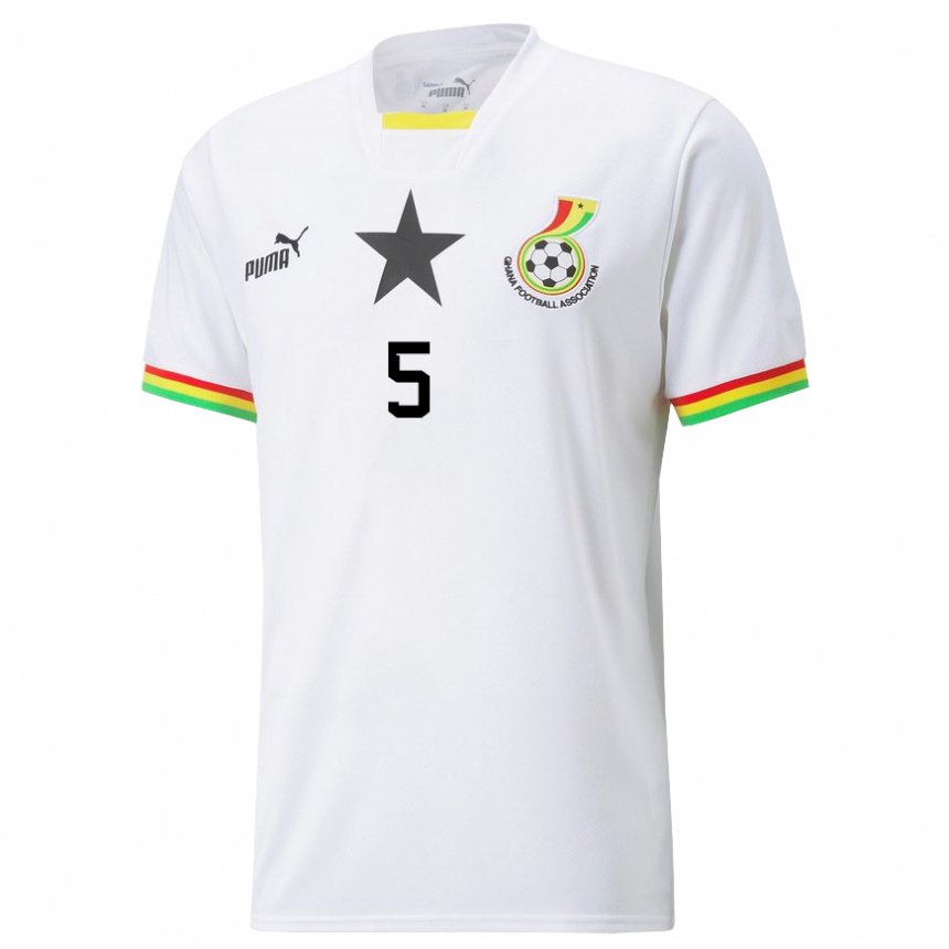 Hombre Camiseta Ghana Grace Asantewaa #5 Blanco 1ª Equipación 22-24 La Camisa México