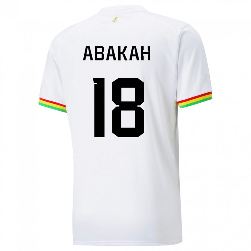 Hombre Camiseta Ghana Philomena Abakah #18 Blanco 1ª Equipación 22-24 La Camisa México