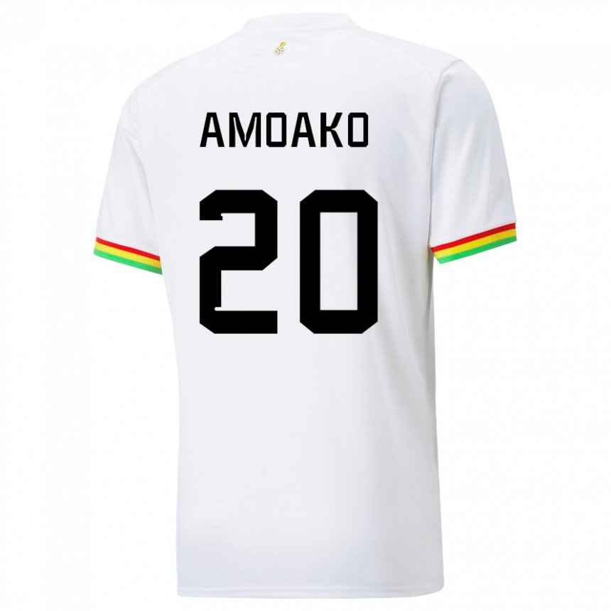 Hombre Camiseta Ghana Linda Amoako #20 Blanco 1ª Equipación 22-24 La Camisa México