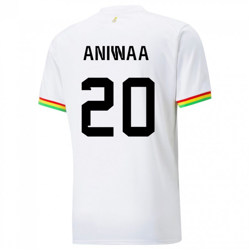 Hombre Camiseta Ghana Louisa Aniwaa #20 Blanco 1ª Equipación 22-24 La Camisa México