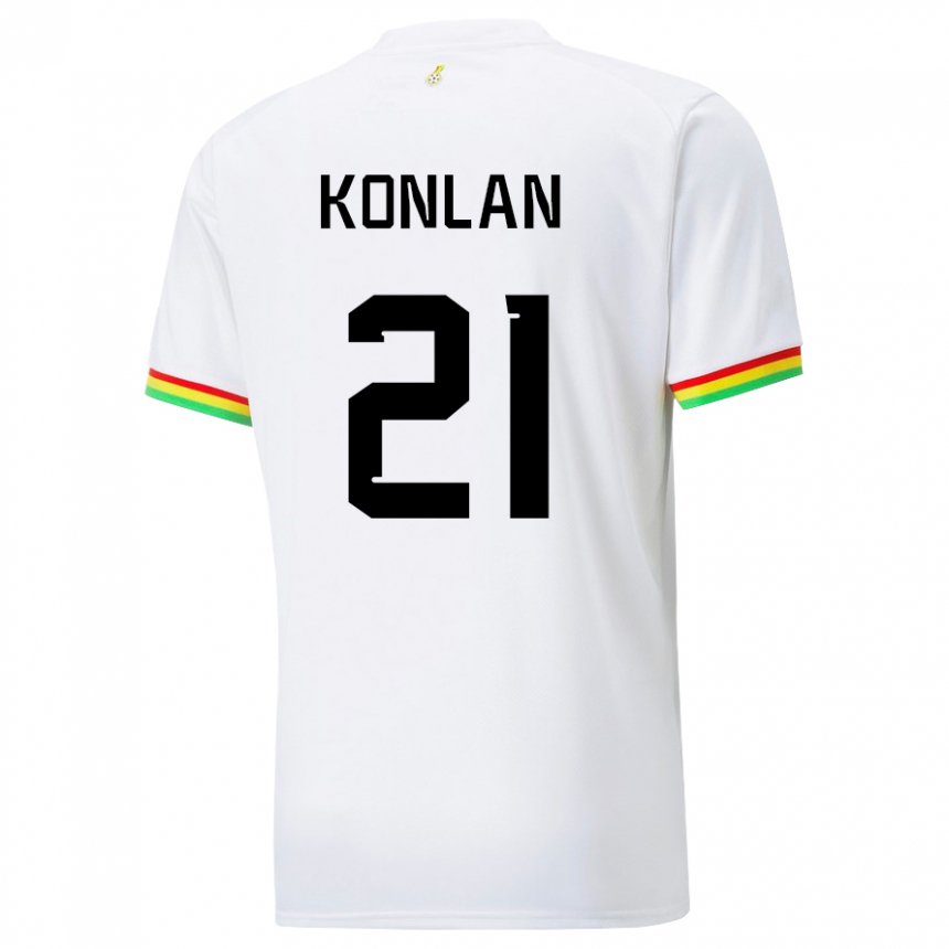 Hombre Camiseta Ghana Cynthia Konlan #21 Blanco 1ª Equipación 22-24 La Camisa México