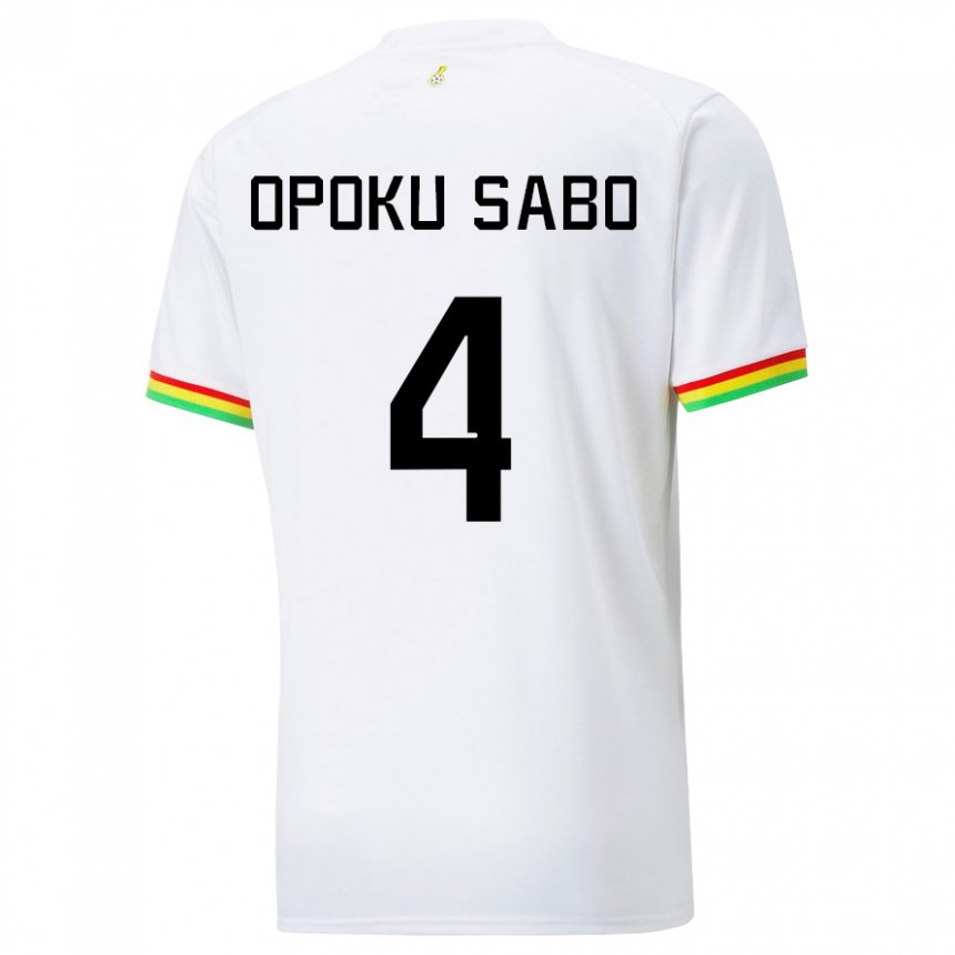 Hombre Camiseta Ghana Alex Opoku Sabo #4 Blanco 1ª Equipación 22-24 La Camisa México