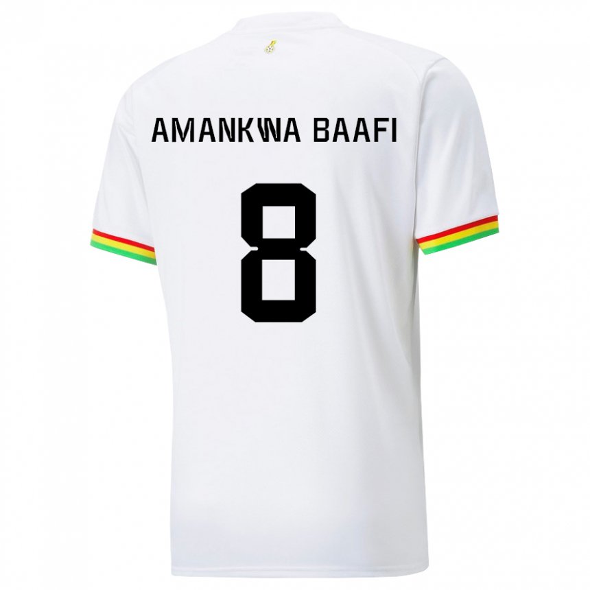 Hombre Camiseta Ghana Yaw Amankwa Baafi #8 Blanco 1ª Equipación 22-24 La Camisa México