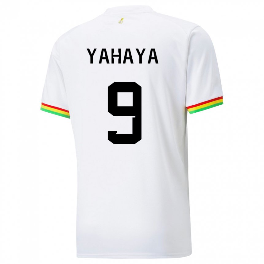 Hombre Camiseta Ghana Mohammed Yahaya #9 Blanco 1ª Equipación 22-24 La Camisa México