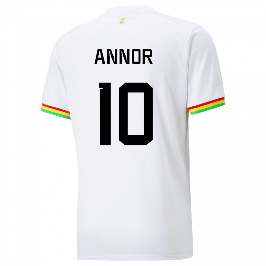 Hombre Camiseta Ghana Emmanuel Annor #10 Blanco 1ª Equipación 22-24 La Camisa México