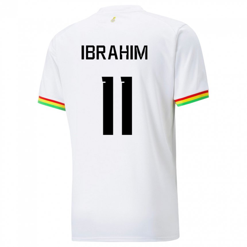 Hombre Camiseta Ghana Zubairu Ibrahim #11 Blanco 1ª Equipación 22-24 La Camisa México