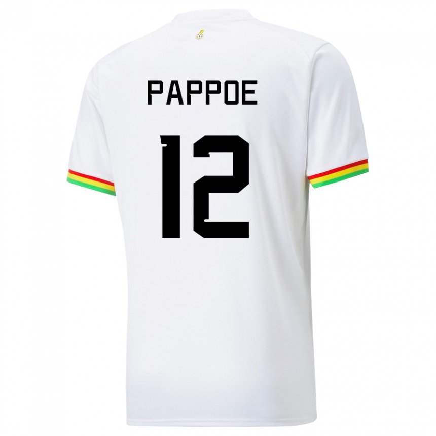 Hombre Camiseta Ghana Isaac Pappoe #12 Blanco 1ª Equipación 22-24 La Camisa México