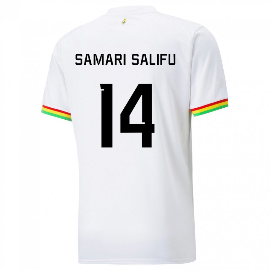 Hombre Camiseta Ghana Abass Samari Salifu #14 Blanco 1ª Equipación 22-24 La Camisa México