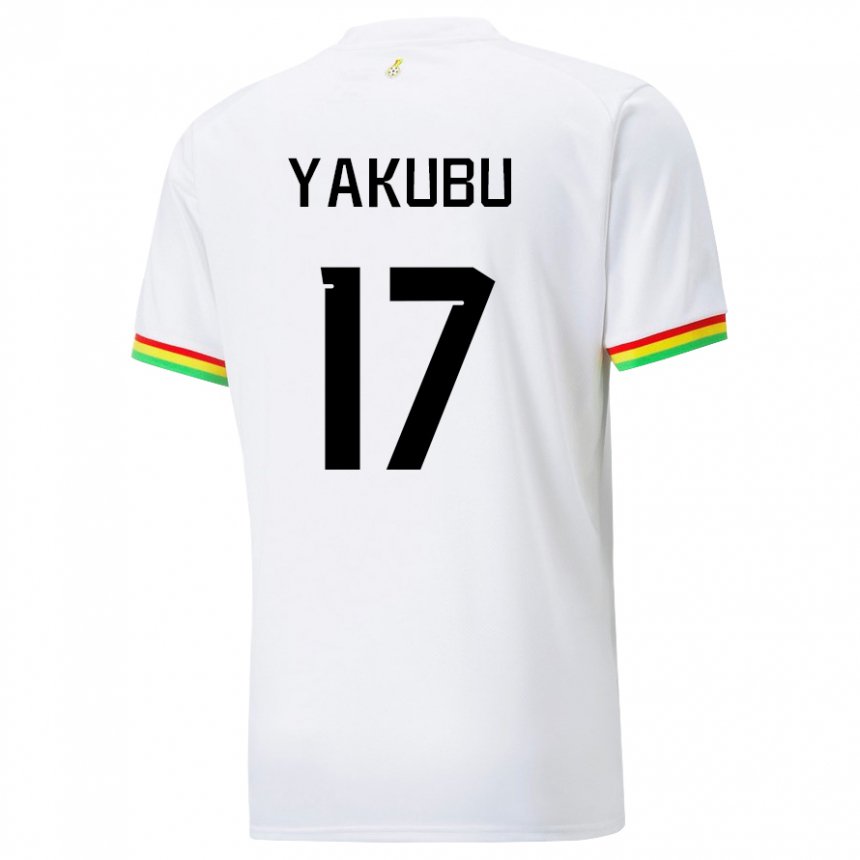 Hombre Camiseta Ghana Mustapha Yakubu #17 Blanco 1ª Equipación 22-24 La Camisa México