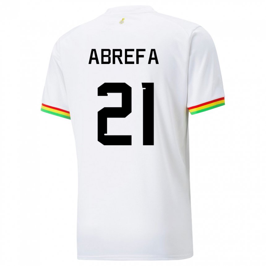 Hombre Camiseta Ghana Kelvin Abrefa #21 Blanco 1ª Equipación 22-24 La Camisa México