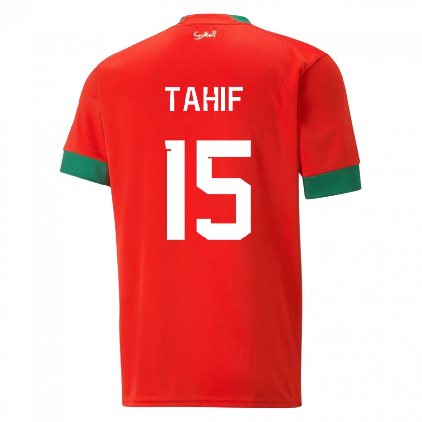 Hombre Camiseta Marruecos Adil Tahif #15 Rojo 1ª Equipación 22-24 La Camisa México