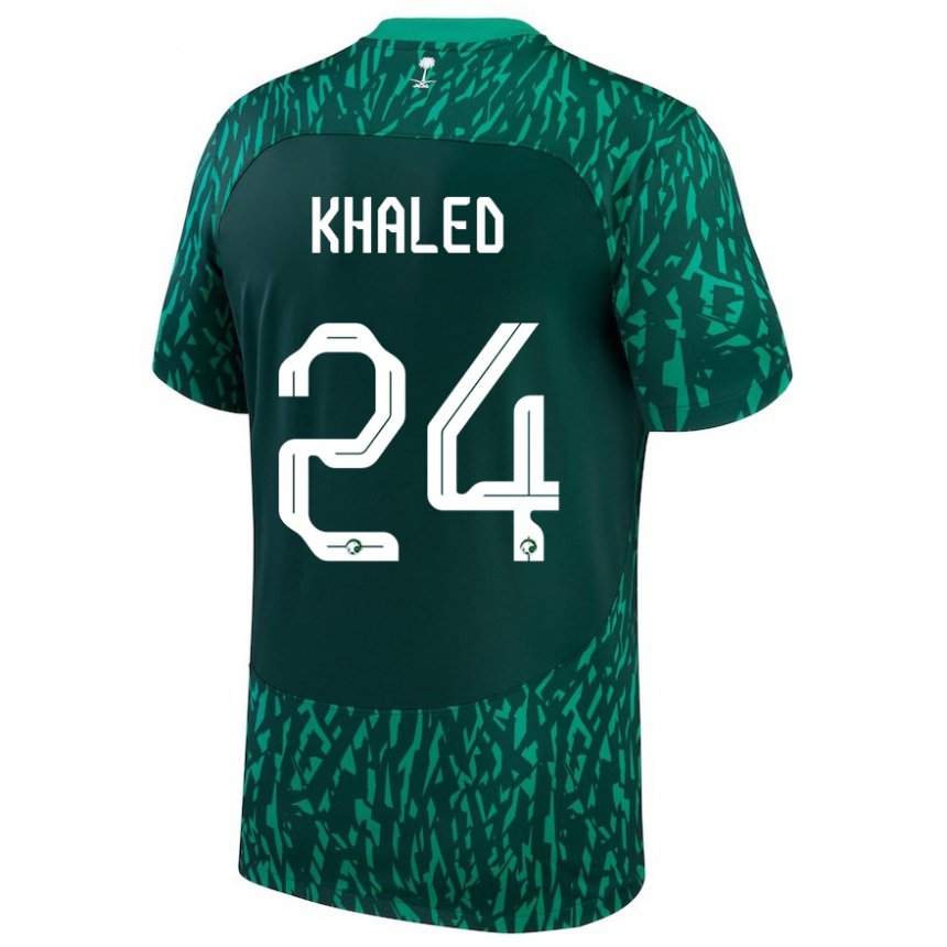 Hombre Camiseta Arabia Saudita Atheer Khaled #24 Verde Oscuro 2ª Equipación 22-24 La Camisa México