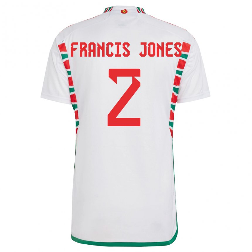 Hombre Camiseta Gales Maria Francis Jones #2 Blanco 2ª Equipación 22-24 La Camisa México