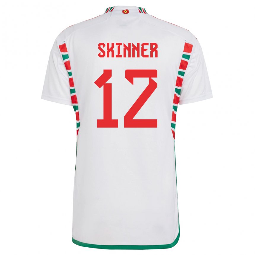 Hombre Camiseta Gales Claire Skinner #12 Blanco 2ª Equipación 22-24 La Camisa México