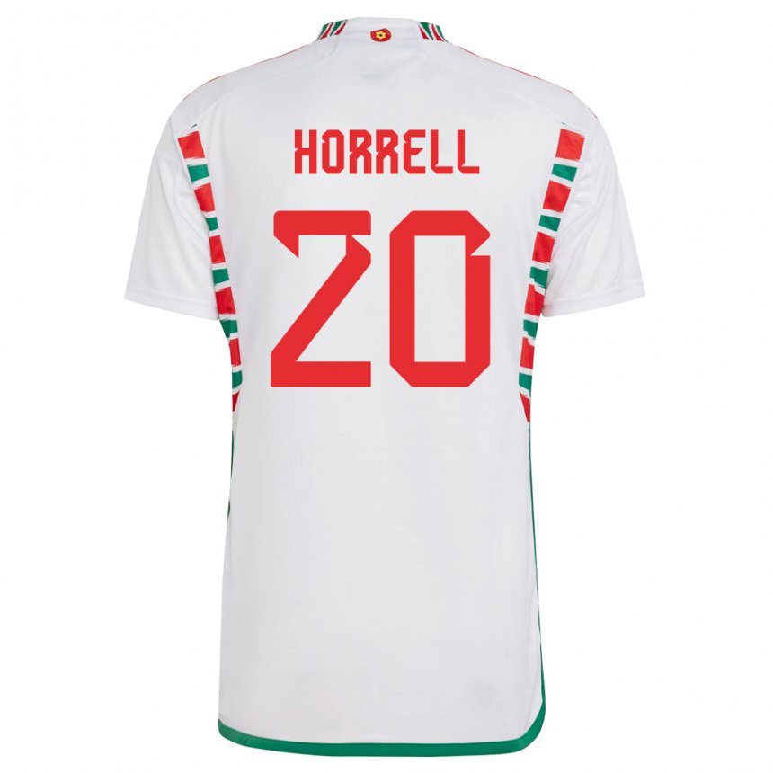 Hombre Camiseta Gales Grace Horrell #20 Blanco 2ª Equipación 22-24 La Camisa México