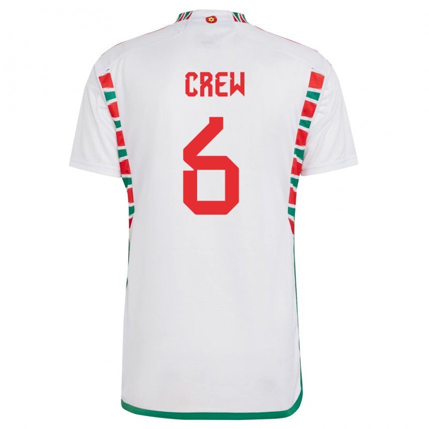 Hombre Camiseta Gales Charlie Crew #6 Blanco 2ª Equipación 22-24 La Camisa México