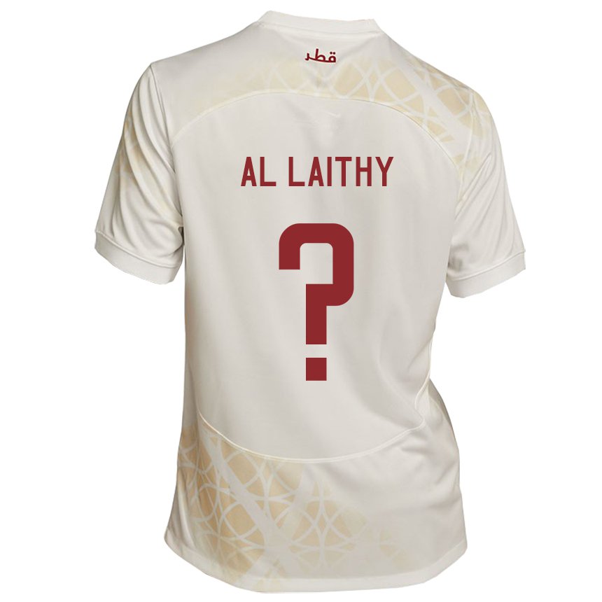 Hombre Camiseta Catar Shehab Al Laithy #0 Beis Dorado 2ª Equipación 22-24 La Camisa México