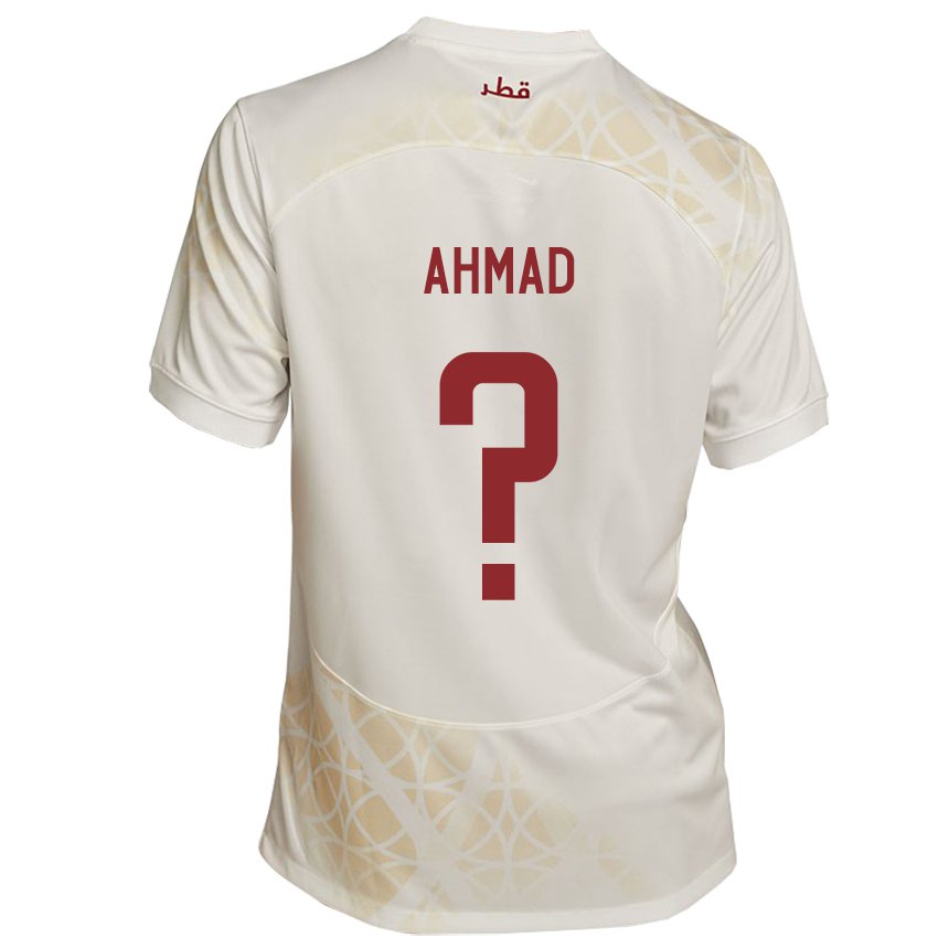 Hombre Camiseta Catar Homam Ahmad #0 Beis Dorado 2ª Equipación 22-24 La Camisa México