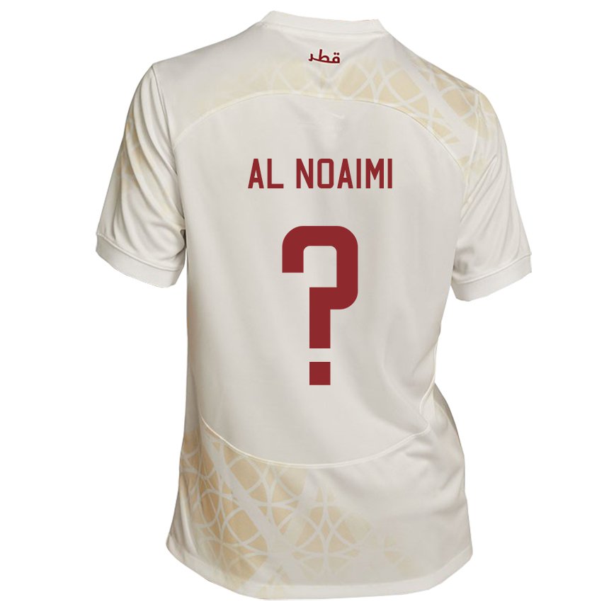 Hombre Camiseta Catar Mohammad Al Noaimi #0 Beis Dorado 2ª Equipación 22-24 La Camisa México