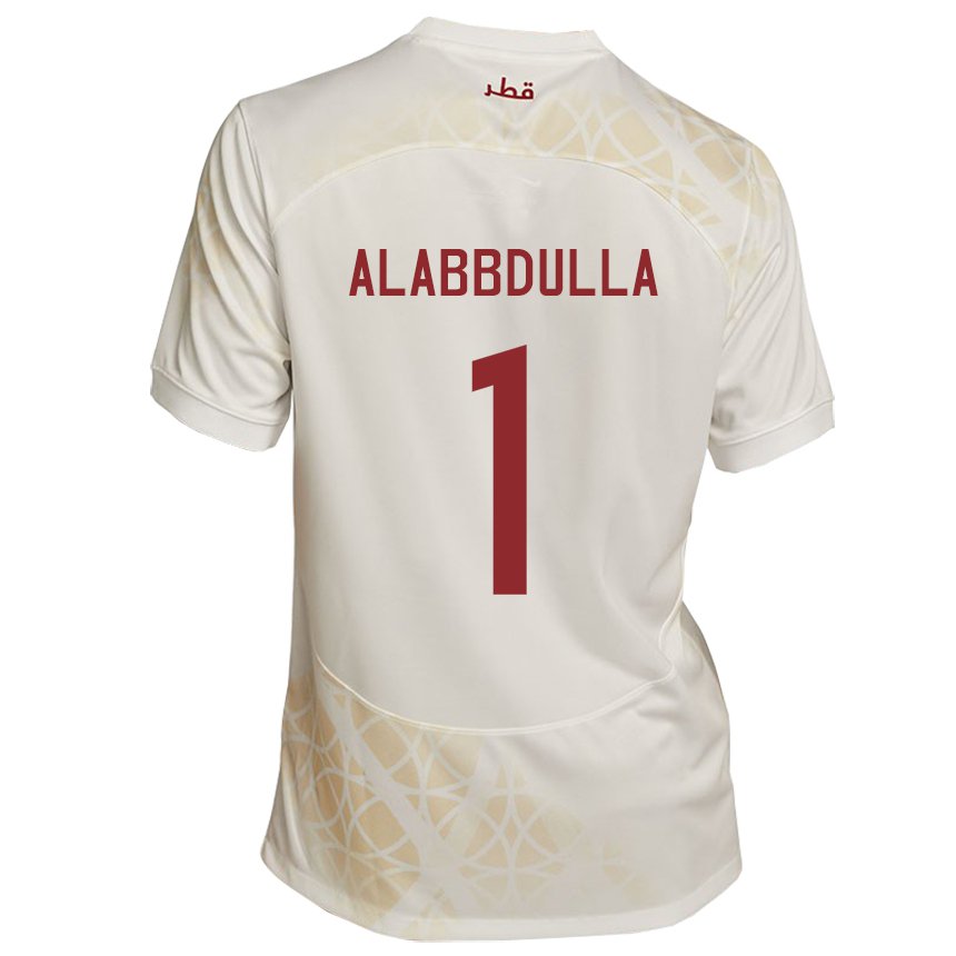 Hombre Camiseta Catar Latifa Alabbdulla #1 Beis Dorado 2ª Equipación 22-24 La Camisa México