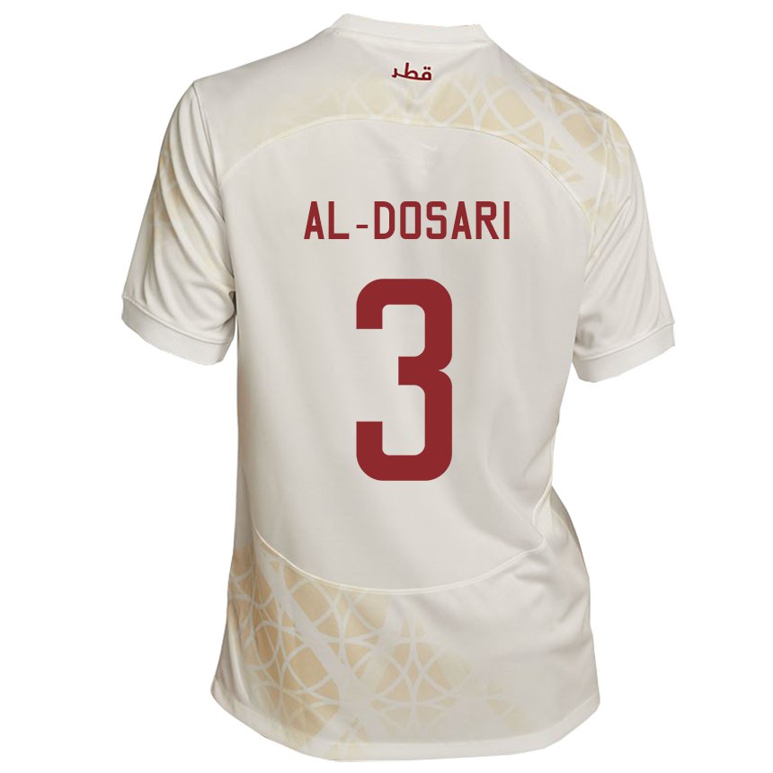 Hombre Camiseta Catar Dana Al Dosari #3 Beis Dorado 2ª Equipación 22-24 La Camisa México