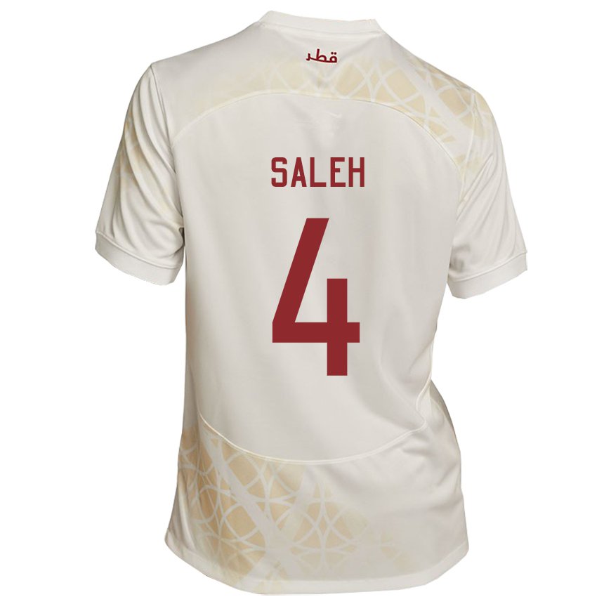 Hombre Camiseta Catar Hagar Saleh #4 Beis Dorado 2ª Equipación 22-24 La Camisa México