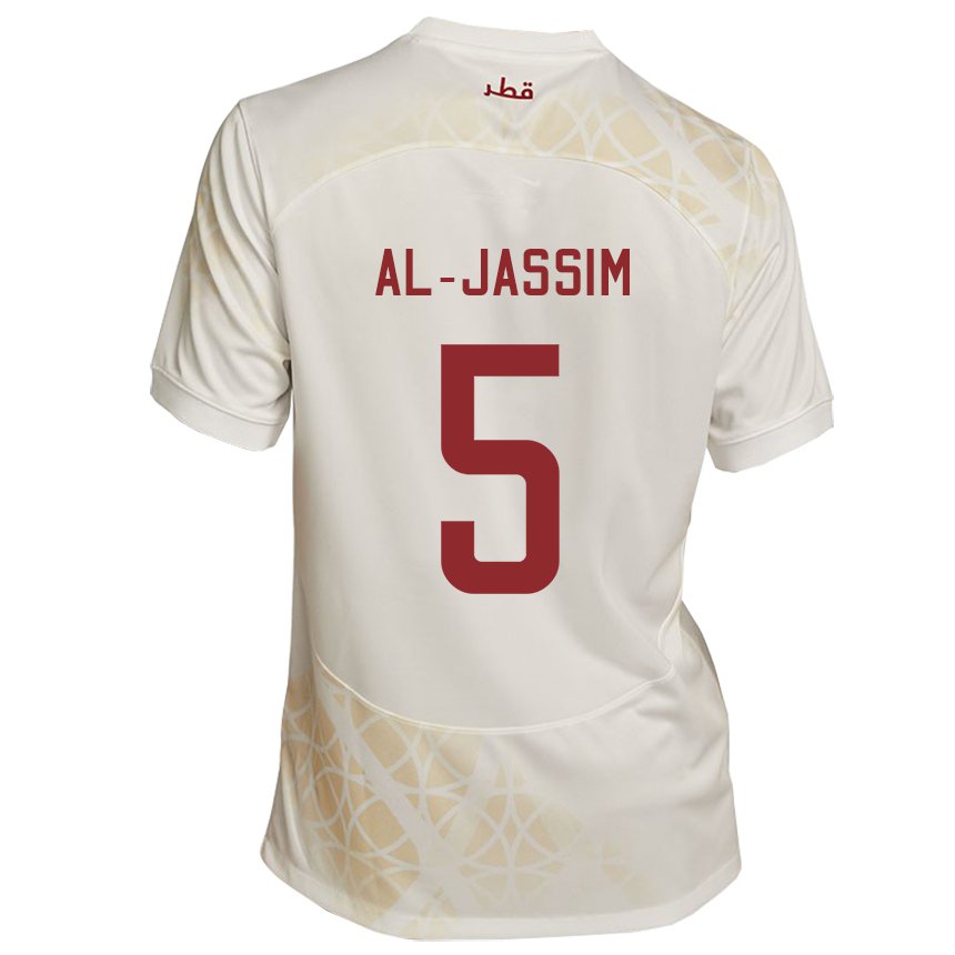 Hombre Camiseta Catar Dana Al Jassim #5 Beis Dorado 2ª Equipación 22-24 La Camisa México