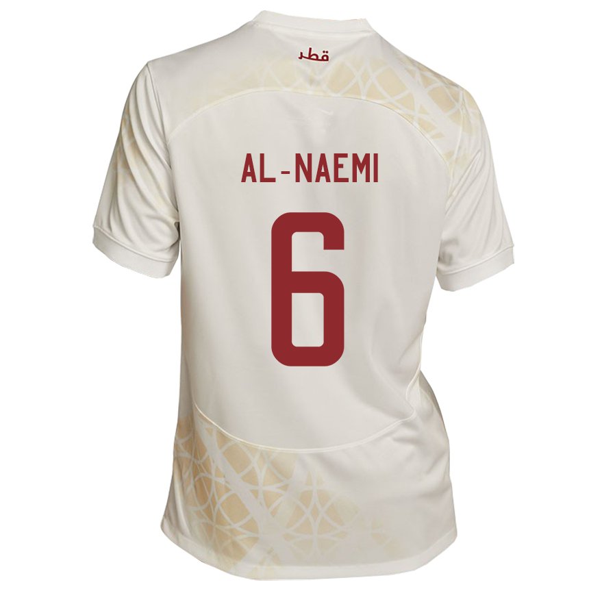 Hombre Camiseta Catar Reem Al Naemi #6 Beis Dorado 2ª Equipación 22-24 La Camisa México