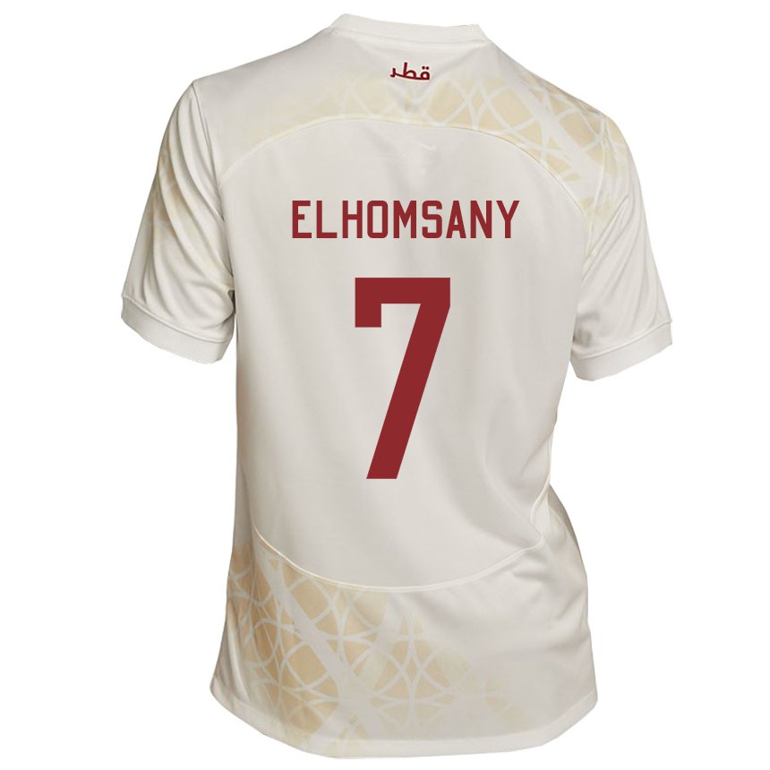 Hombre Camiseta Catar Yasmeen Elhomsany #7 Beis Dorado 2ª Equipación 22-24 La Camisa México