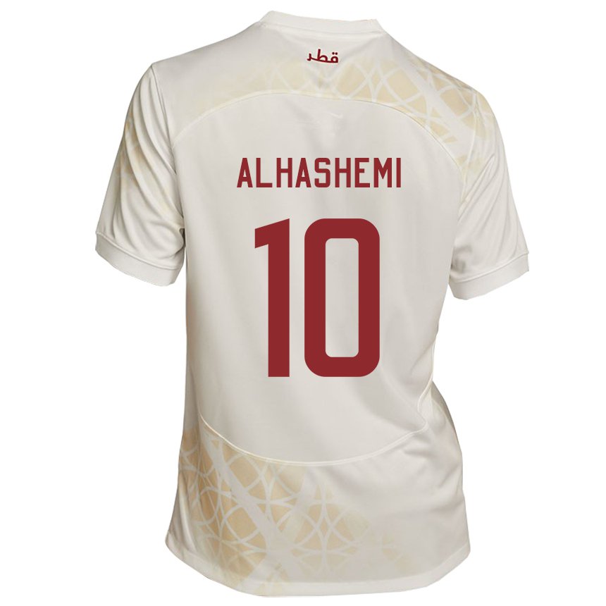 Hombre Camiseta Catar Suaad Alhashemi #10 Beis Dorado 2ª Equipación 22-24 La Camisa México