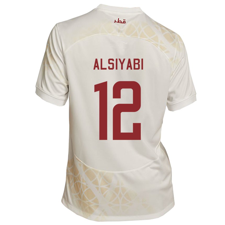 Hombre Camiseta Catar Shaima Alsiyabi #12 Beis Dorado 2ª Equipación 22-24 La Camisa México