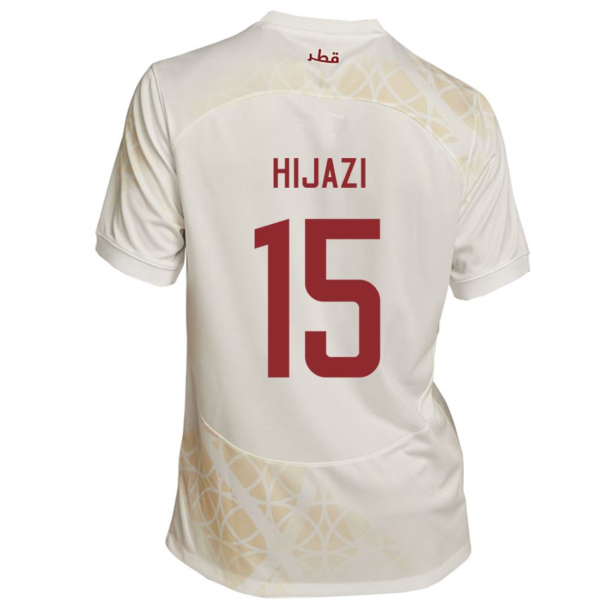 Hombre Camiseta Catar Asalet Hijazi #15 Beis Dorado 2ª Equipación 22-24 La Camisa México