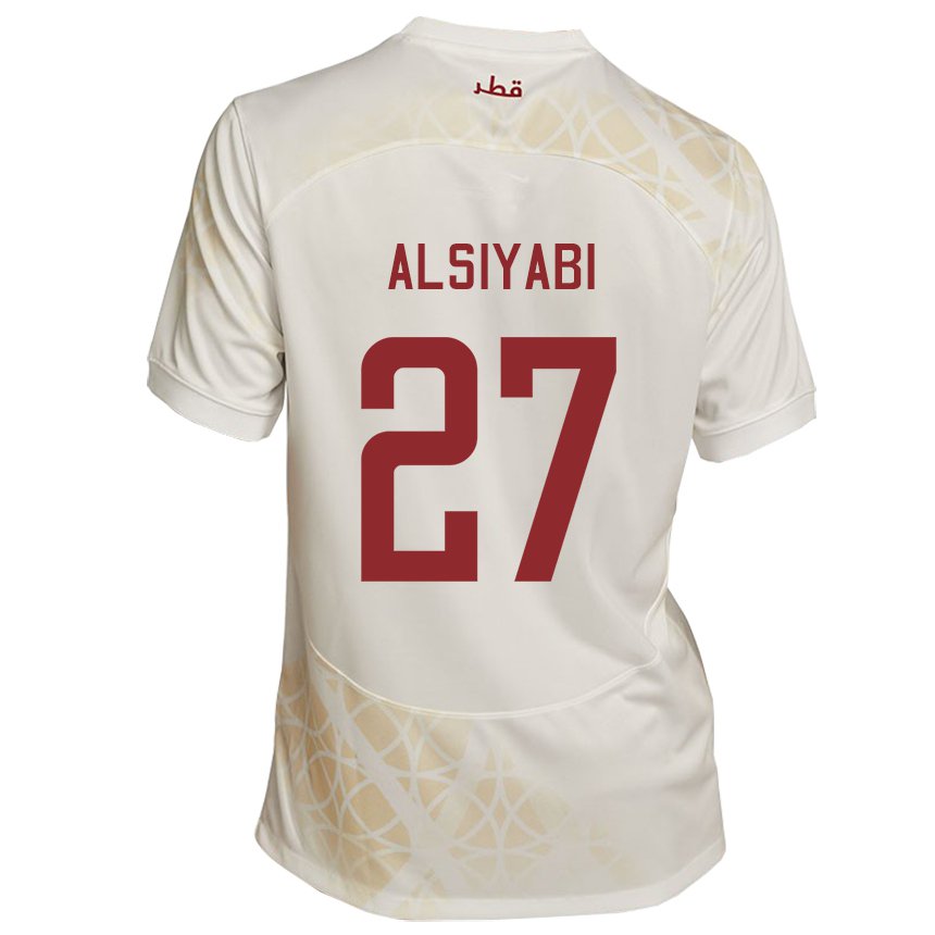 Hombre Camiseta Catar Nasra Alsiyabi #27 Beis Dorado 2ª Equipación 22-24 La Camisa México