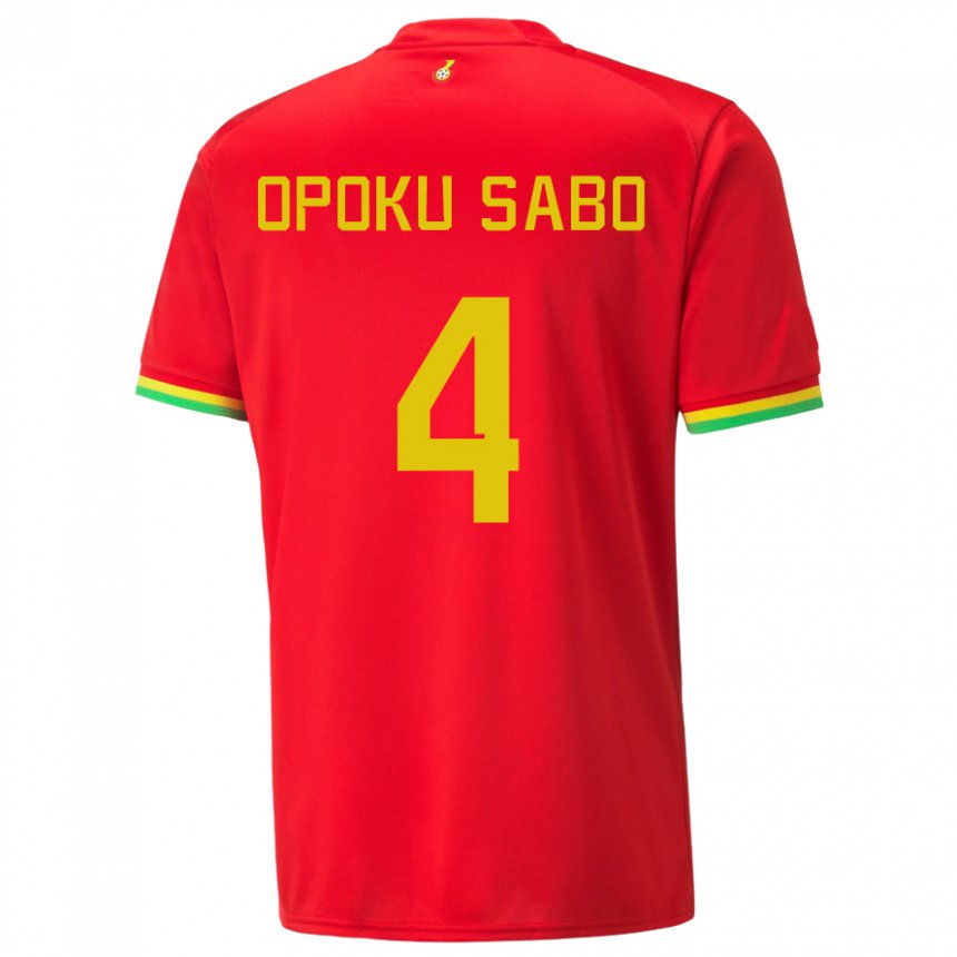 Hombre Camiseta Ghana Alex Opoku Sabo #4 Rojo 2ª Equipación 22-24 La Camisa México